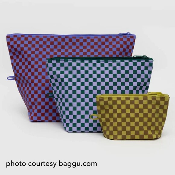 Baggu Go Pouch Set, Jewel Check Colorway - Picture 2 of 10